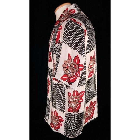 Bode Checker Bloom Floral Silk Bowling Shirt S/M Mens New - Picture 5 of 16